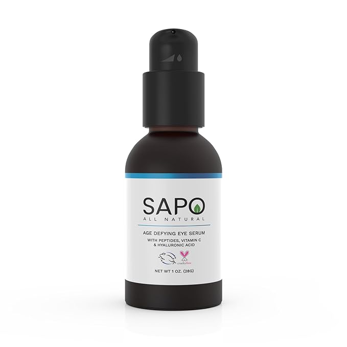 Eye Serum with Peptides & Hyaluronic Acid for Dark Circles, Puffiness & Tired Under Eyes - Hydrating & Firming - Reduce Fine Lines