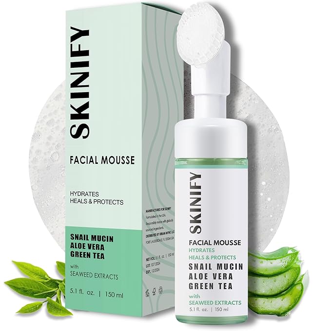 Glass-Skin Snail Mucin Facial Foam Cleanser w/Exfoliator